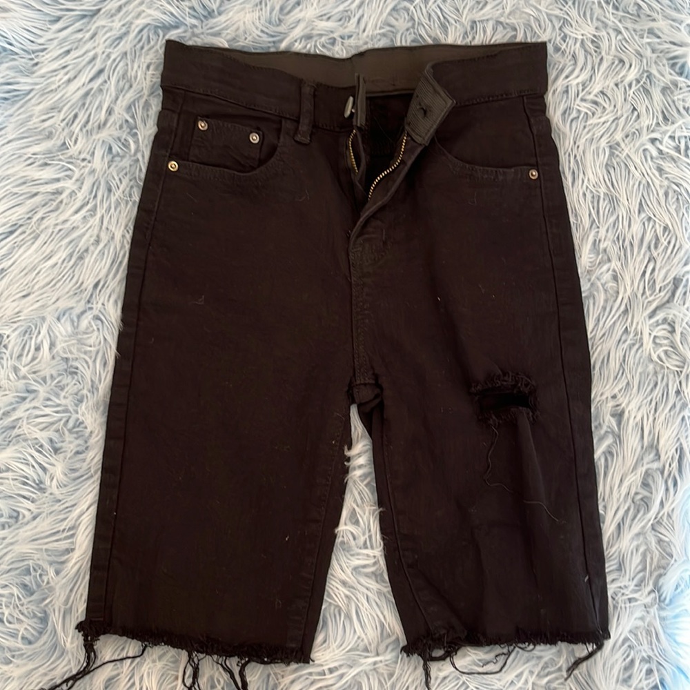 Black Knee Length Shorts